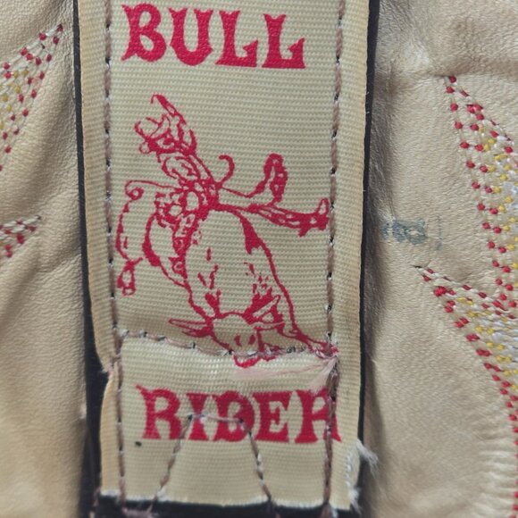 Bull Rider Men 9.5 Unique Color Golden Yellow Brown Leather Cowboy Western Boots - Picture 8 of 16